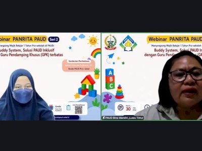 Pokja Bunda PAUD Sulsel Gelar Webinar PANRITA PAUD Seri 2, Perkuat Layanan Inklusif Sambut Wajib Belajar 1 Tahun Prasekolah