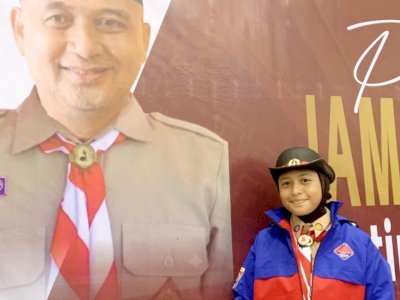 Andi Ratu Dhafitha Yuslim Wakili Kwarcab Makassar di Jambore Nasional XII Cibubur