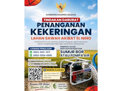 Antisipasi Ancaman El Nino, Gubernur Sulsel Siapkan Bantuan Pompa Air dan Sumur Bor Bagi Lahan Pertanian