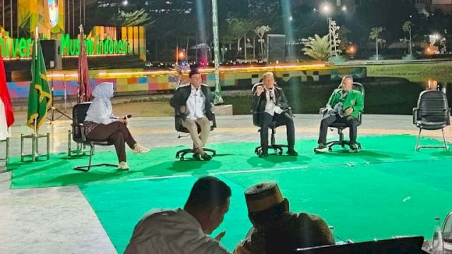 Diskusi publik memperingati Milad ke-28 Ikatan Jurnalis Televisi Indonesia (IJTI) yang digelar di Kampus UMI, Kota Makassar, Sabtu (8/8/2026). 