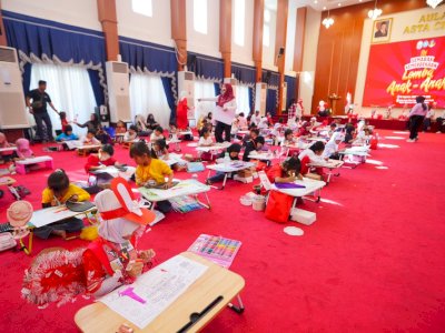 Lomba Mewarnai Meriahkan Dirgahayu RI ke-81 di Lingkungan Pemprov Sulsel
