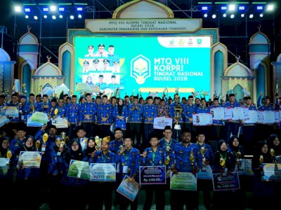 Cetak Sejarah Baru, Sulsel Melesat Ke Peringkat 2 Nasional MTQ VIII KORPRI 2026