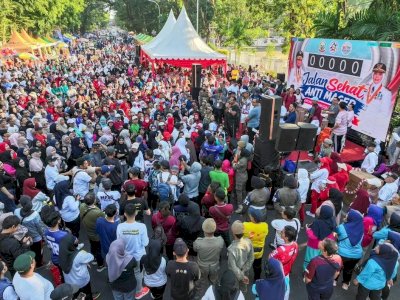 Gubernur Sulsel Lepas Ribuan Peserta Jalan Sehat Anti Mager Harmoni Kemanusiaan Lintas Agama