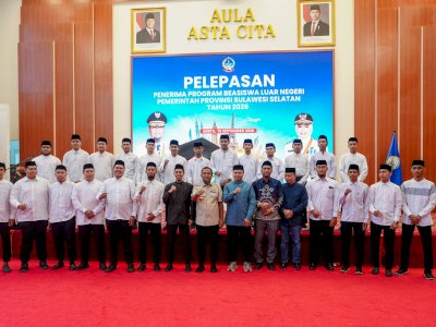 Lepas 28 Penerima Beasiswa Luar Negeri 2026, Gubernur Sulsel Pesan Jaga Nama Baik Daerah