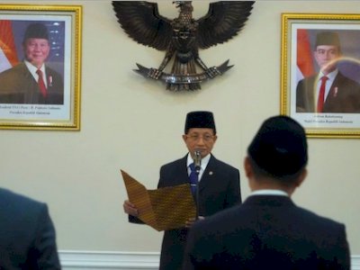 Menag Nasaruddin Umar Kukuhkan Jajaran Direktur Ditjen Pesantren di Jakarta