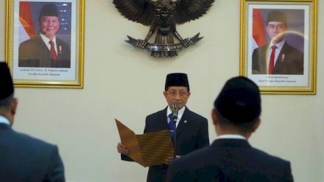 Menag Nasaruddin Umar Kukuhkan Jajaran Direktur Ditjen Pesantren di Jakarta