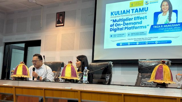 FISIP Unhas Gelar Kuliah Tamu Bersama Pimpinan Grab Indonesia, Bahas Efek Berganda Ekonomi Digital