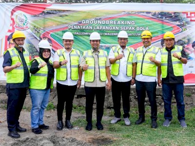 Gubernur Andi Sudirman _Groundbreaking_ Revitalisasi Lapangan Sepak Bola Pallempang Luwu
